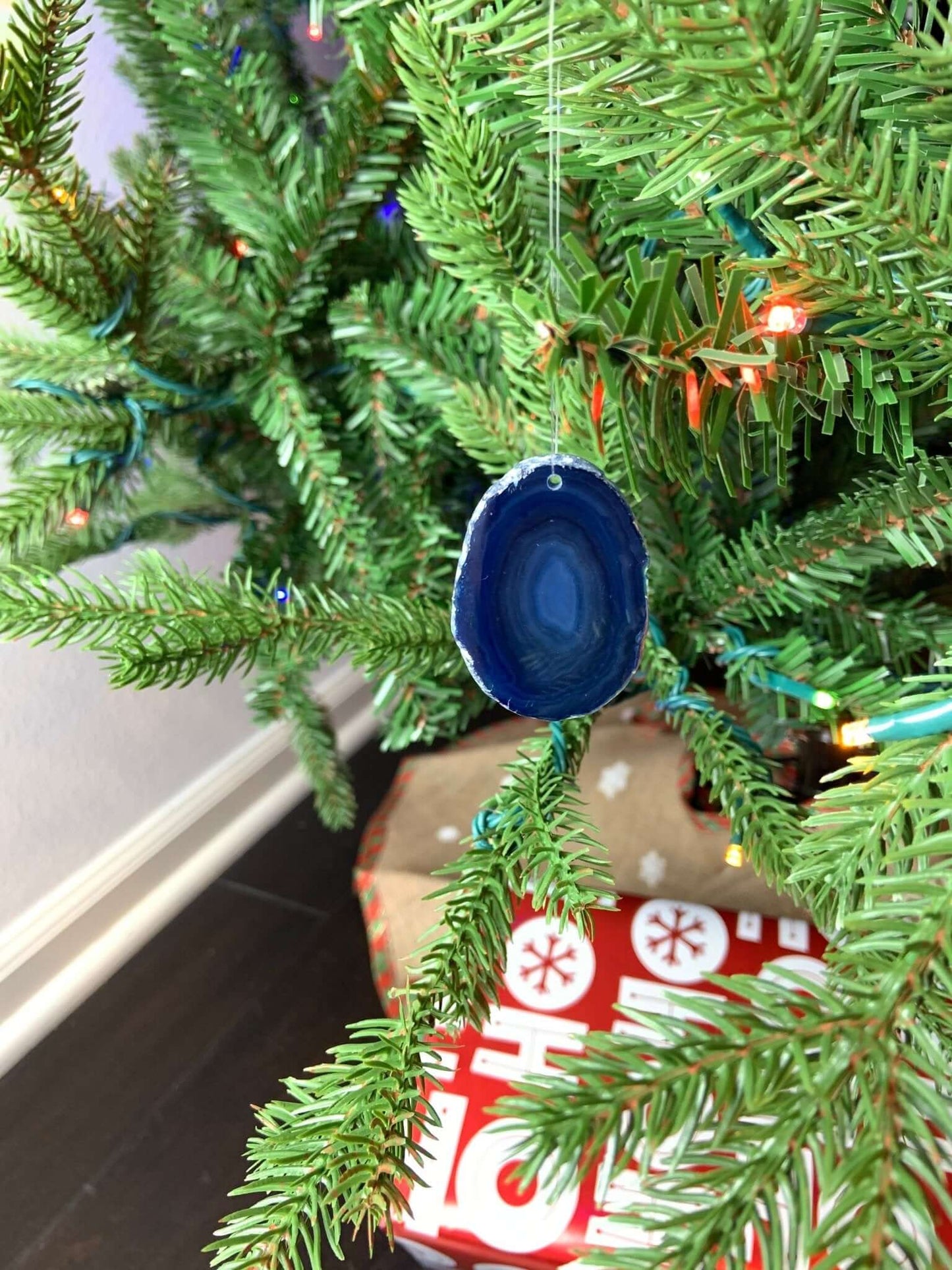Agate Geode Slice Ornament - Variety of Color Agate Slice Ornaments - Customize Ribbons - DashAlexandra