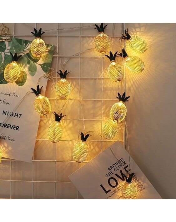 DashAlexandra Pineapple Geometric Metal LED String Lights - DashAlexandra