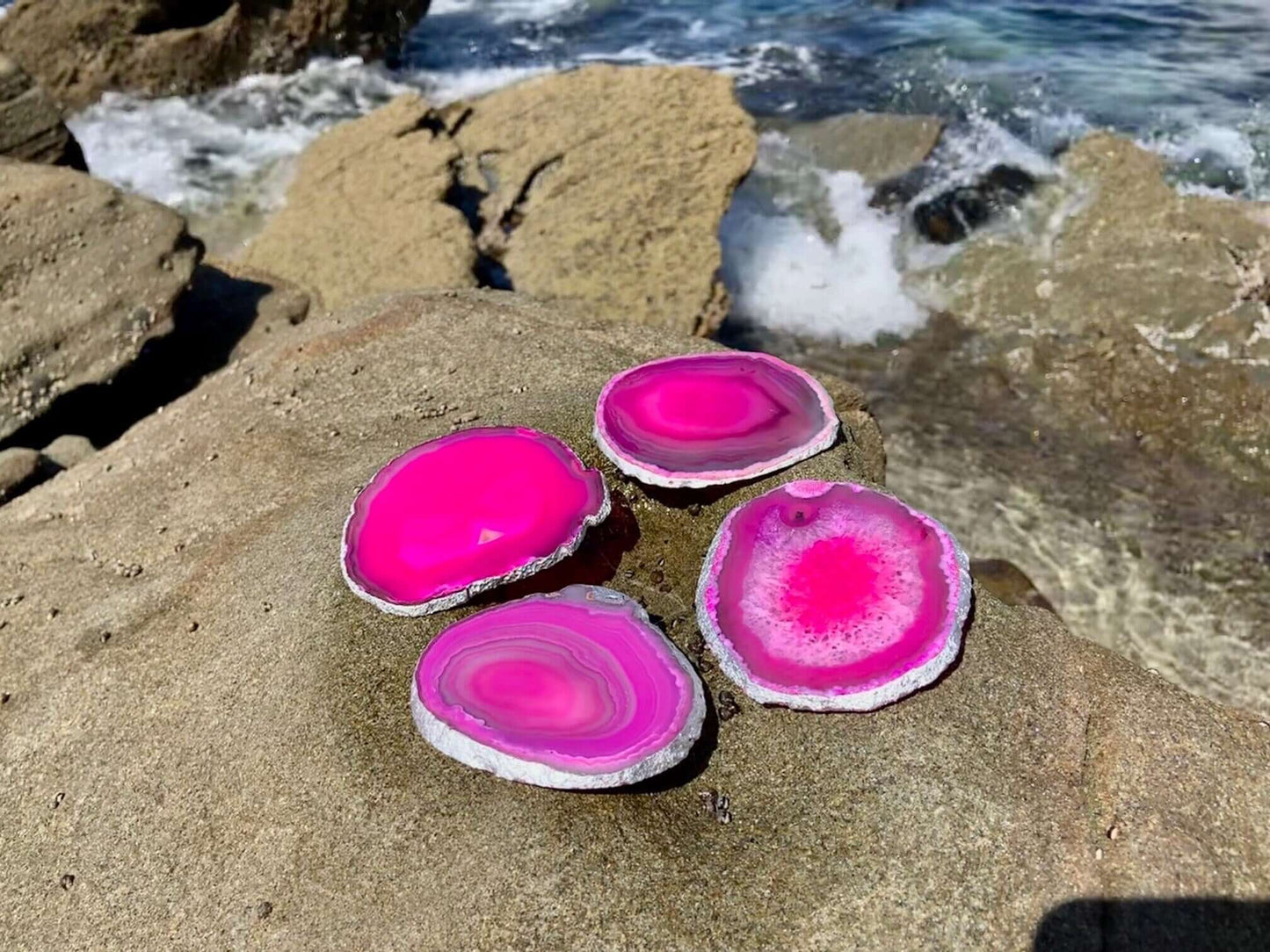 DashAlexandra Pink Agate Coaster Set - DashAlexandra