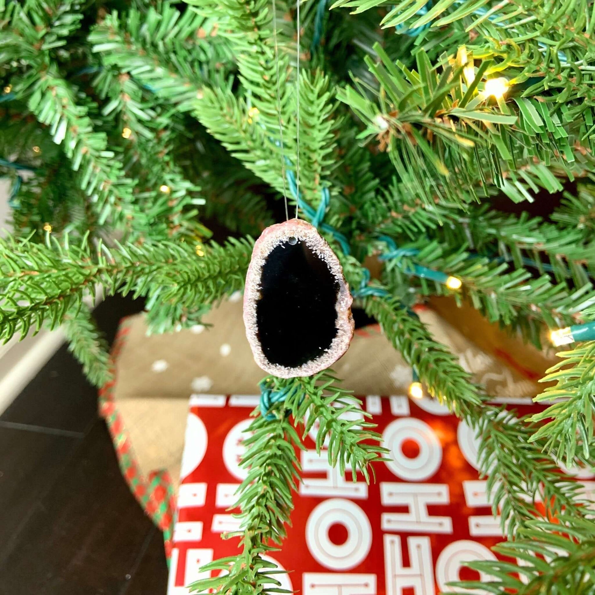 Agate Geode Slice Ornament - Variety of Color Agate Slice Ornaments - Customize Ribbons - DashAlexandra